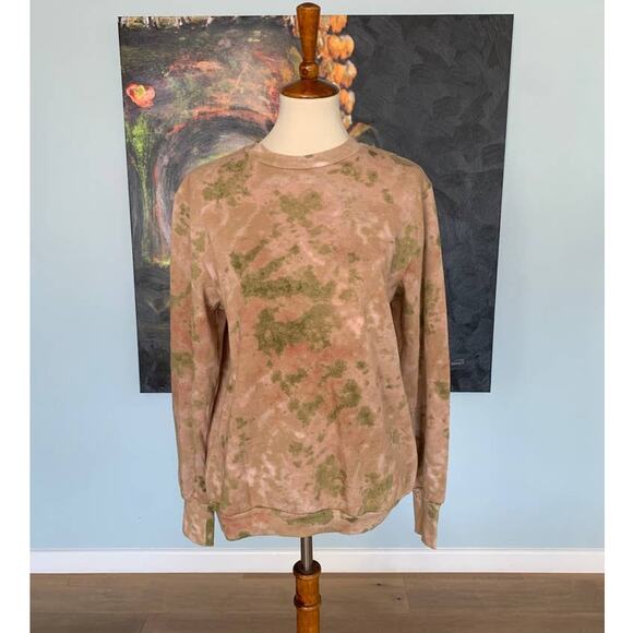 NWT AFRM x revolve monroe Pink and green tie dye sweatshirt size S - Picture 2 of 6